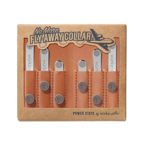 Assorted Size Power Stays Magnetic Collar Stays - Tan