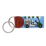 Beverage Cart Needlepoint Key Fob