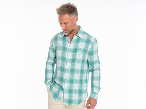 Double Cloth Pearl Snap - Jade