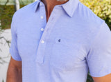 Stretch Players Shirt - Bluebonnet Microstripe