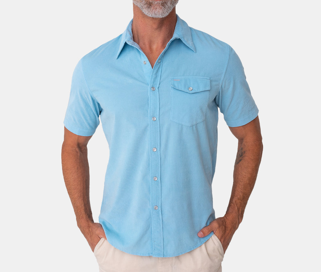 Short Sleeve Corduroy - Snow Cone