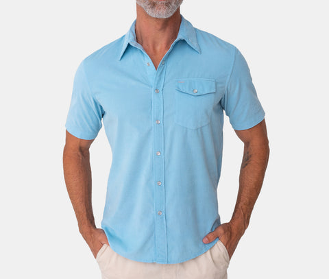 Short Sleeve Corduroy - Snow Cone