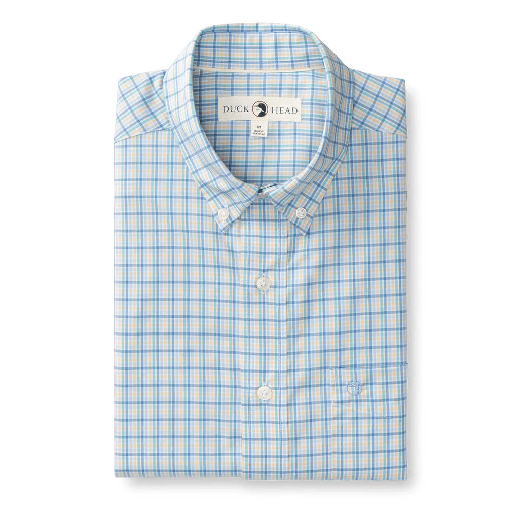 Bradley Plaid Performance Poplin Sport Shirt -Faded Peach