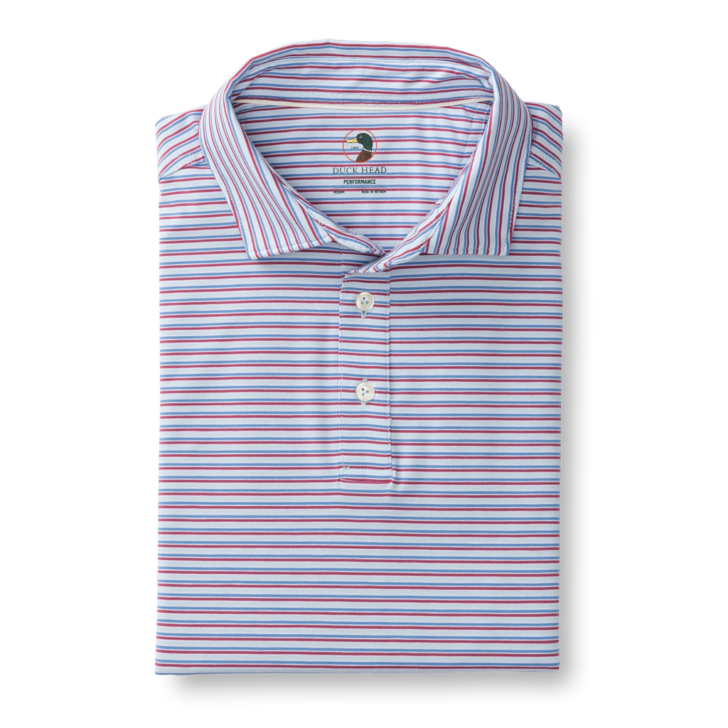 Summerford Performance Jersey Polo - Wharf Stripe - Light Blue