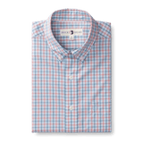 Trent Plaid Performance Poplin Sport Shirt -Sunwashed Red
