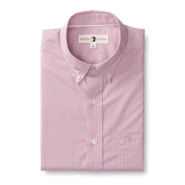 Turner Gingham Performance Poplin Sport Shirt - Desert Pink