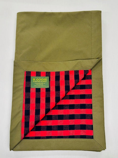 Sporting Blanket - Olive/Red Plaid