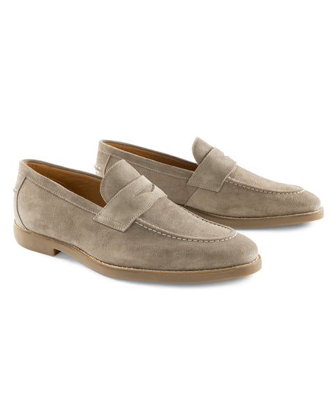 J-Flex Penny Suede Loafers - Stone