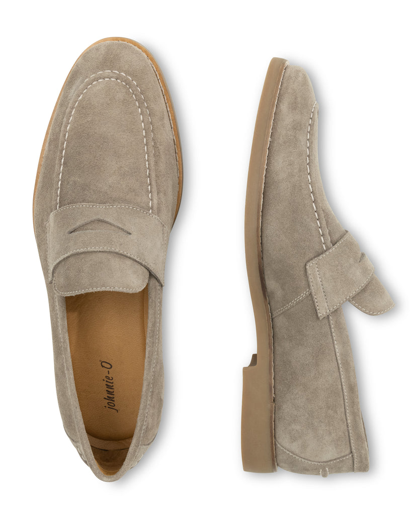 J-Flex Penny Suede Loafers - Stone
