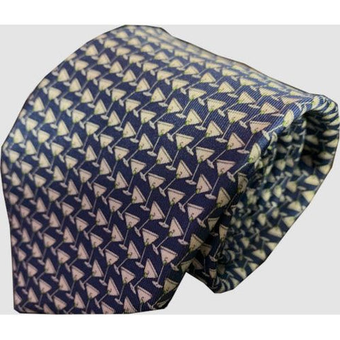 Shaken Not Stirred Tie - Navy Blue