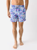 Flamingos Cyclist Swim Trunks - Navy