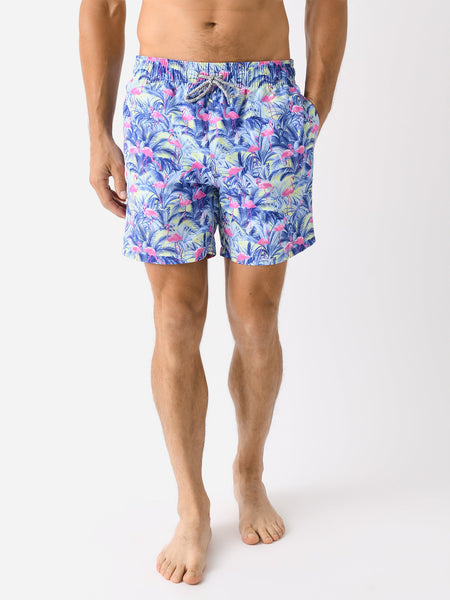 Flamingos Cyclist Swim Trunks - Navy