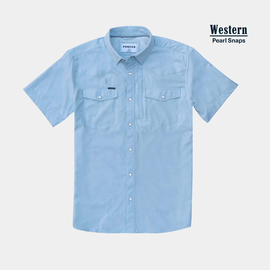 The Pedernales Western Short Sleeve - Light Blue