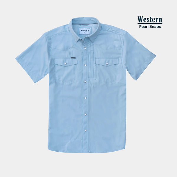 The Pedernales Western Short Sleeve - Light Blue