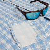 The Sun Valley Original Short Sleeve - Blue and Light Maroon Plaid