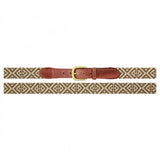 Scarsdale Needlepoint Belt - Taupe / Light Khaki
