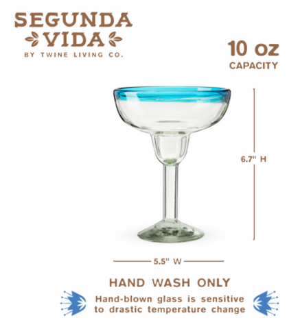 Segunda Vida Recycled Margarita Glass Set
