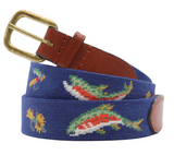 Rainbow Trout and Fly Needlepoint Belt