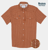 The Earl Western Short Sleeve - Burnt Orange Print