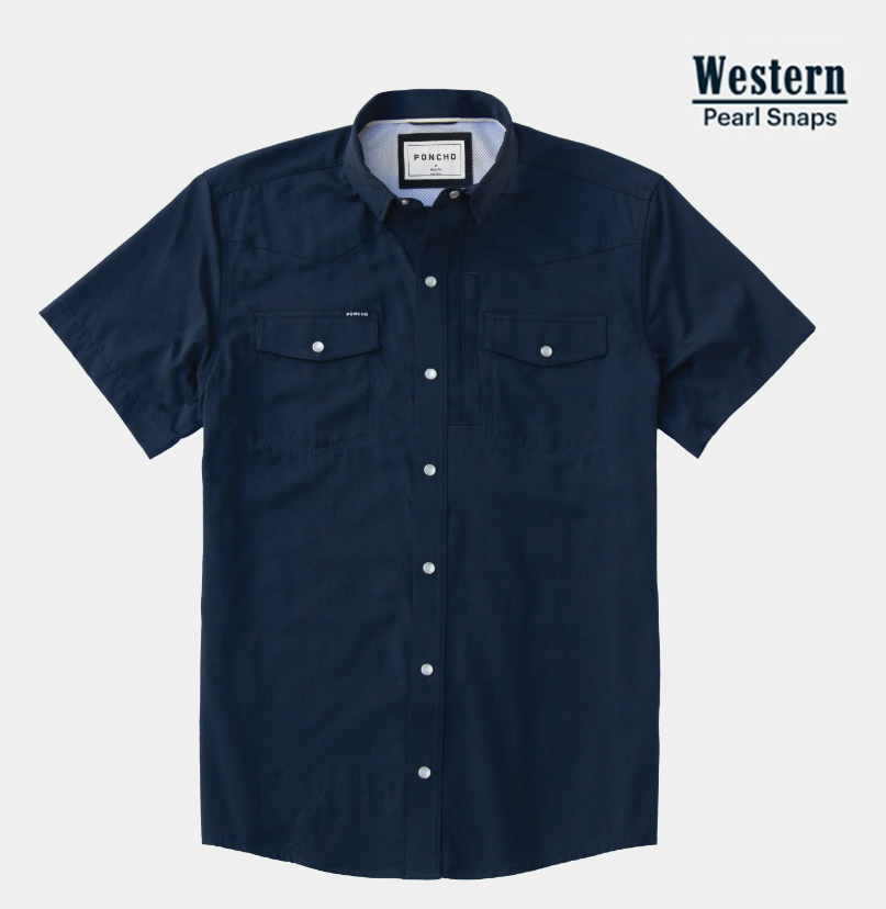 The Del Mar Western Short Sleeve - Navy