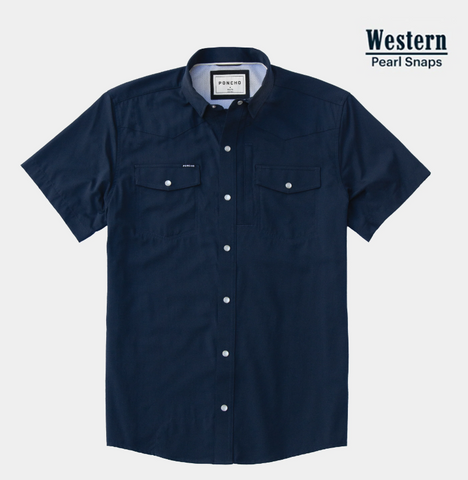 The Del Mar Western Short Sleeve - Navy