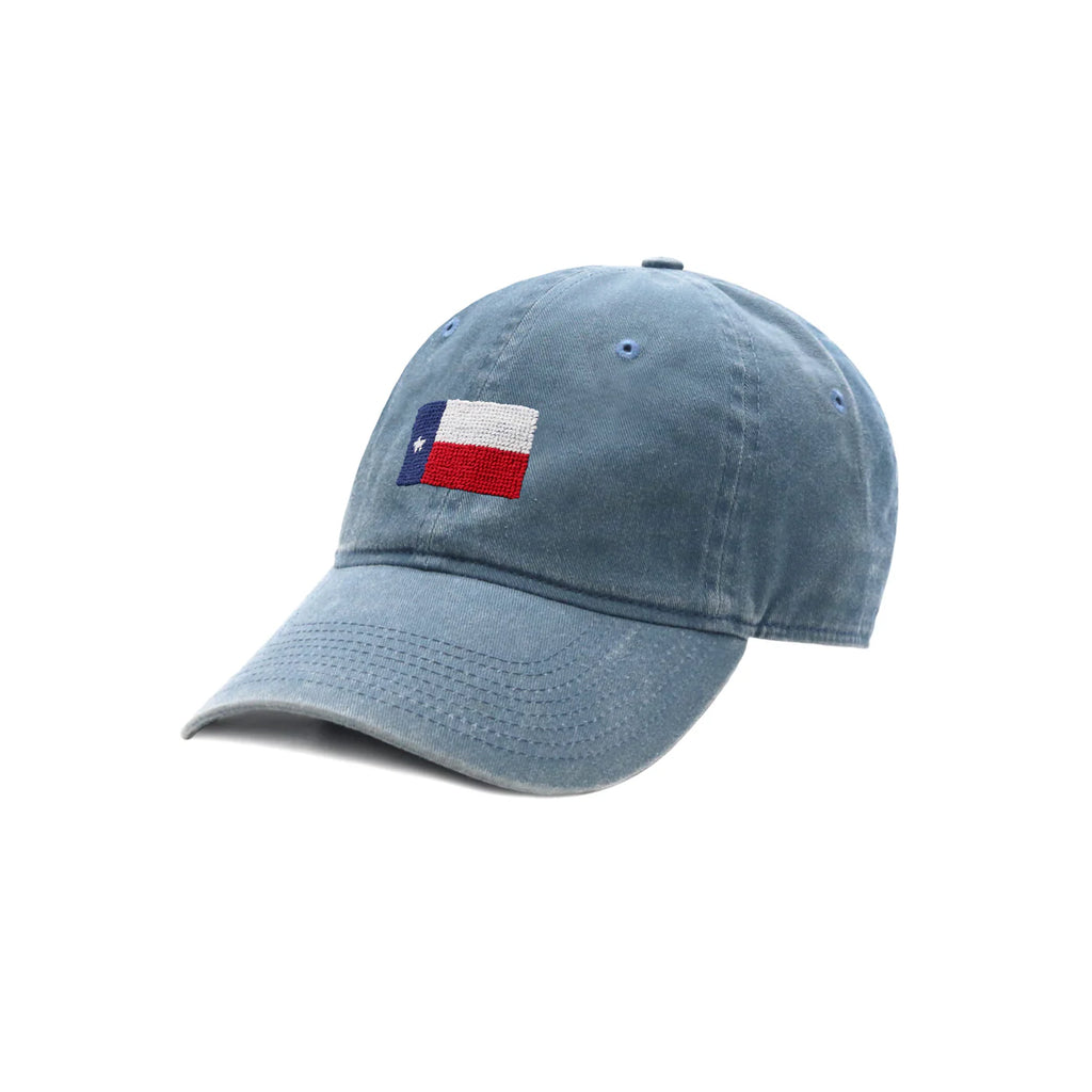 Texas Flag Needlepoint Hat - Steel Blue