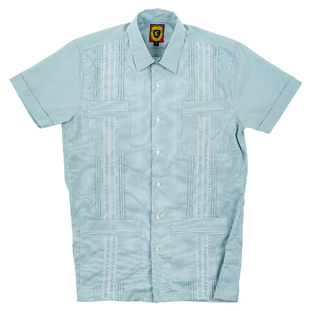Panama Classic Guayabera - Green / White
