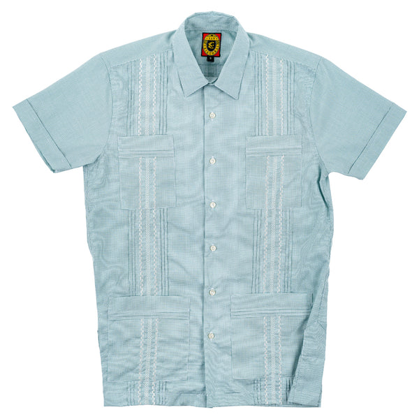 Panama Classic Guayabera - Green / White
