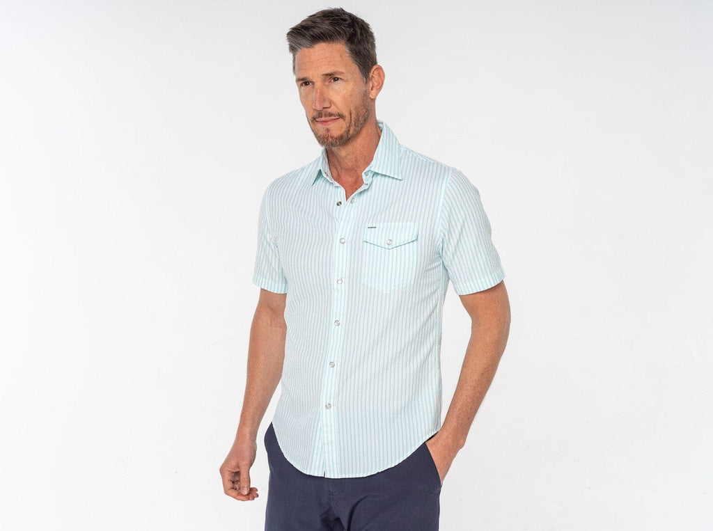 Performance Seersucker Pearl Snap - Gulf Stream