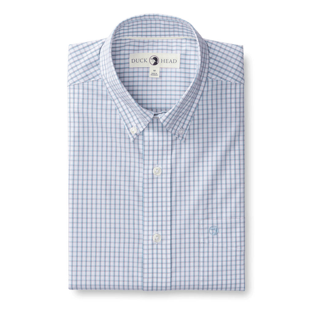 Casey Plaid Performance Poplin Sport Shirt - Violet Quartz