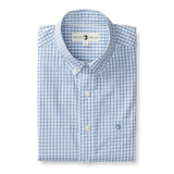 Cotton Poplin Sport Shirt Edgewood Plaid - Lake Blue