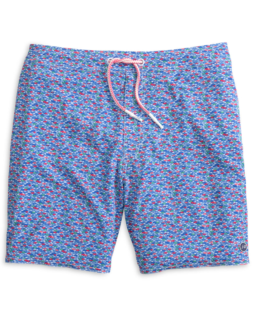 Red Fin Blue Fin Half Elastic 7" Swim Trunks - Majorca