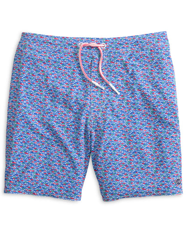 Red Fin Blue Fin Half Elastic 7" Swim Trunks - Majorca