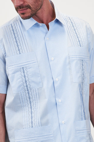 Monterey Classic Guayabera - Lagoon Blue / Slate