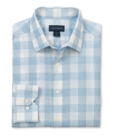 Riviera Poplin Buffalo Plaid - Sky