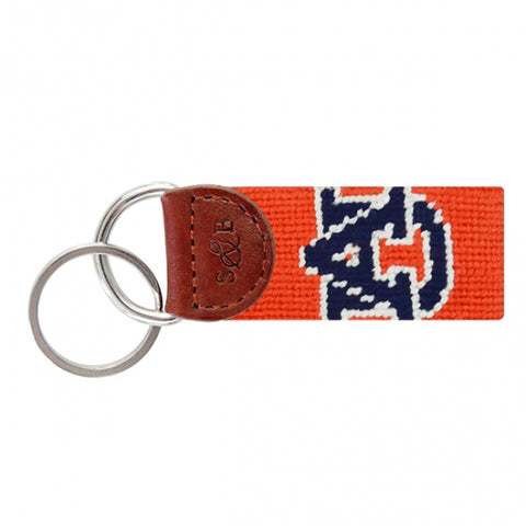 Auburn Needlepoint Key Fob - Orange