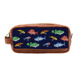 Fish and Tackle Pattern Needlepoint Toiletry Bag