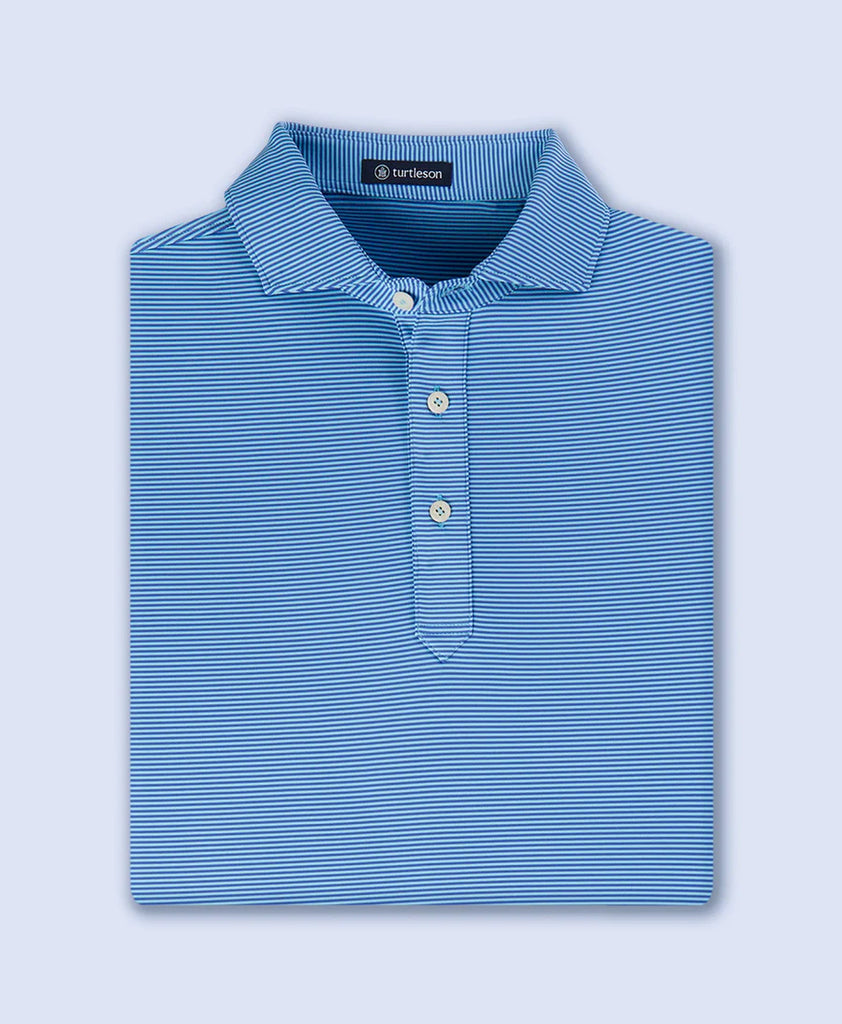 Kershaw Stripe Performance Polo - Ciel/Marine