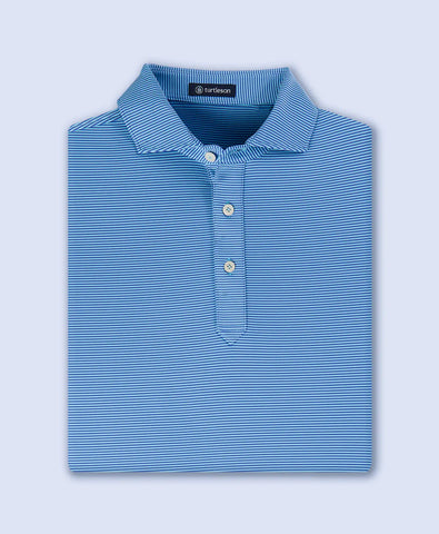 Kershaw Stripe Performance Polo - Ciel/Marine