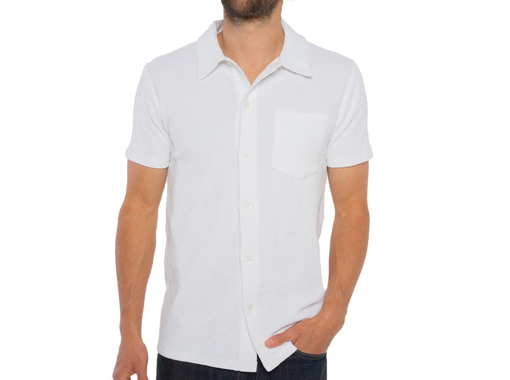 Terrycloth Button Down - Bright White