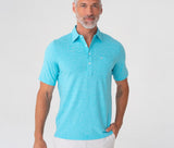 Stretch Players Shirt - Teal Microstripe