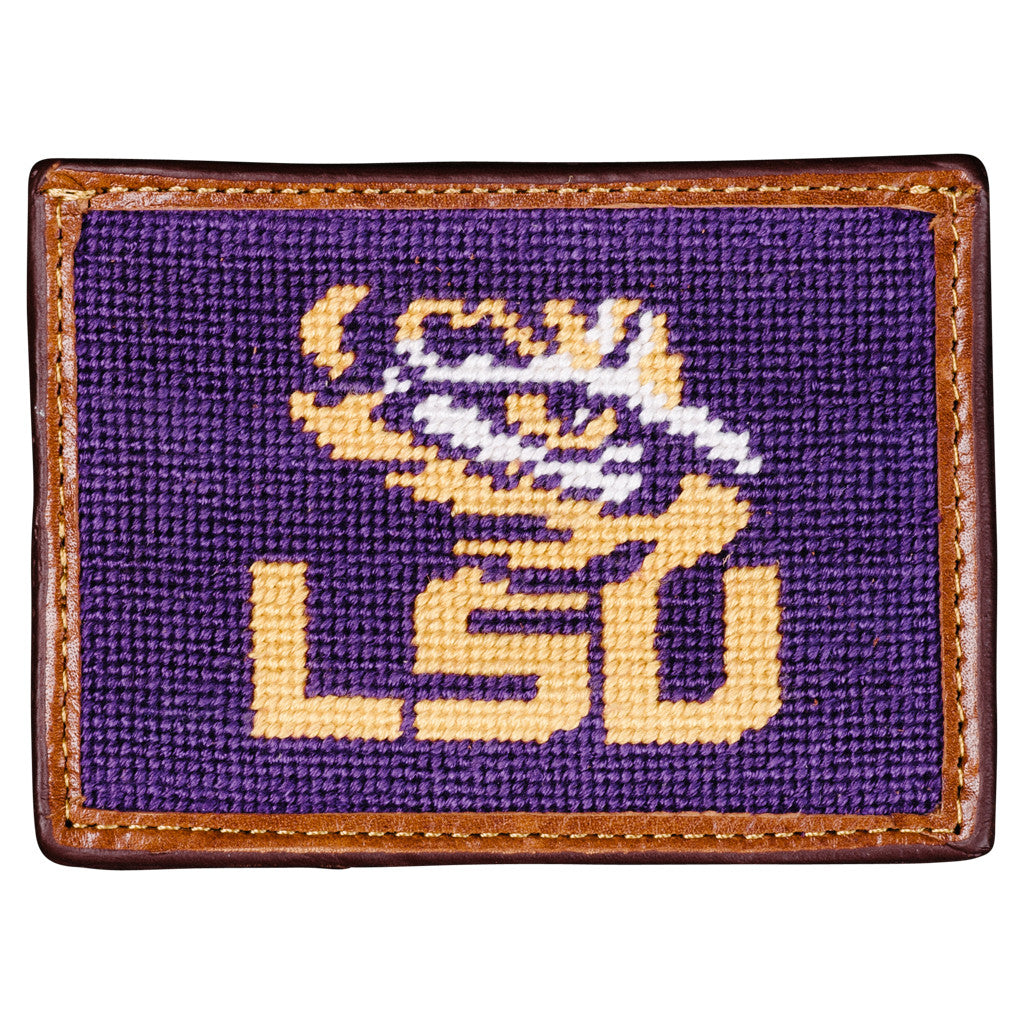 Smathers & Branson LSU Needlepoint Card Wallet