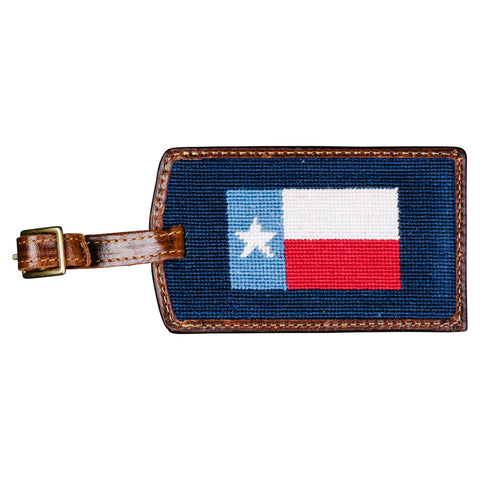 Texas Flag Needlepoint Luggage Tag