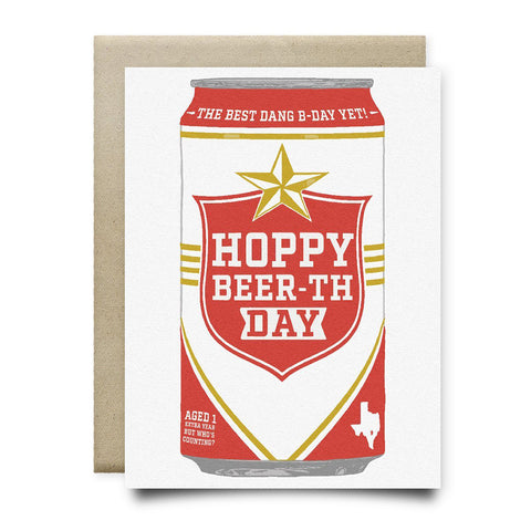 Hoppy Beerthday Lone Star Birthday Card