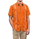 Burnt_Orange_UT_Longhorn_Guayabera_Mens_Mexican_Shirt_for_Men