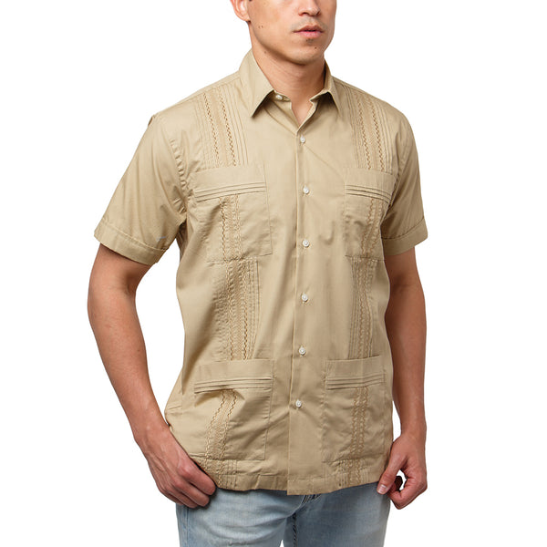 Hunting_Hemingway_Guayabera_Khaki_Mexican_Shirt_for_Men