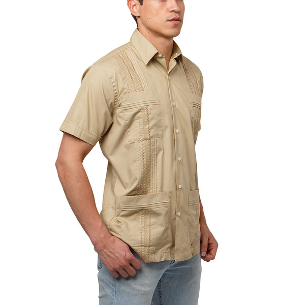 Hunting_Hemingway_Guayabera_Khaki_Mexican_Shirt_for_Men