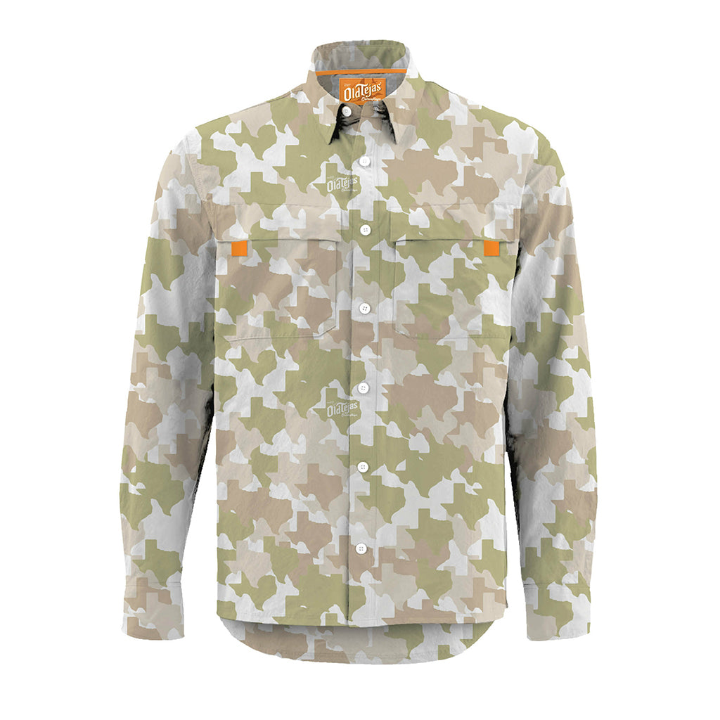 Old Tejas Camo Long Sleeve Field Shirt - Tan
