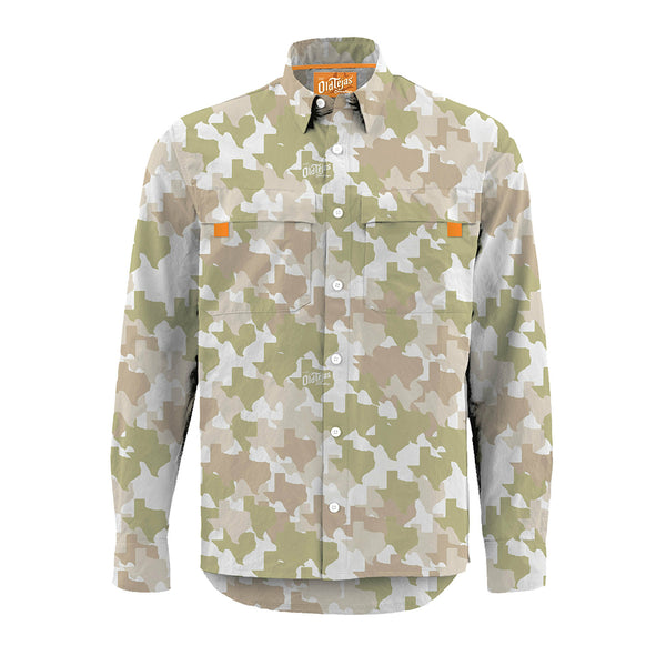 Old Tejas Camo Long Sleeve Field Shirt - Tan