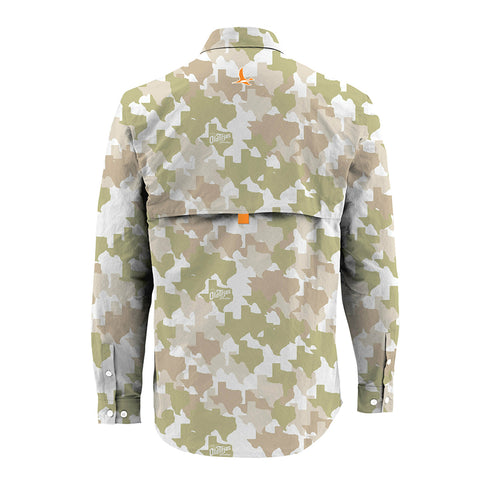 Old Tejas Camo Long Sleeve Field Shirt - Tan